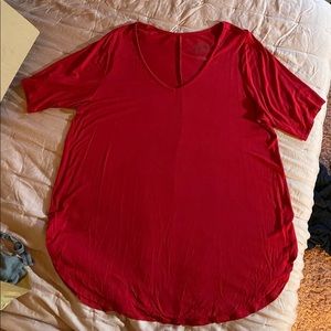 SUPER SOFT RED FAVORITE TUNIC TEE